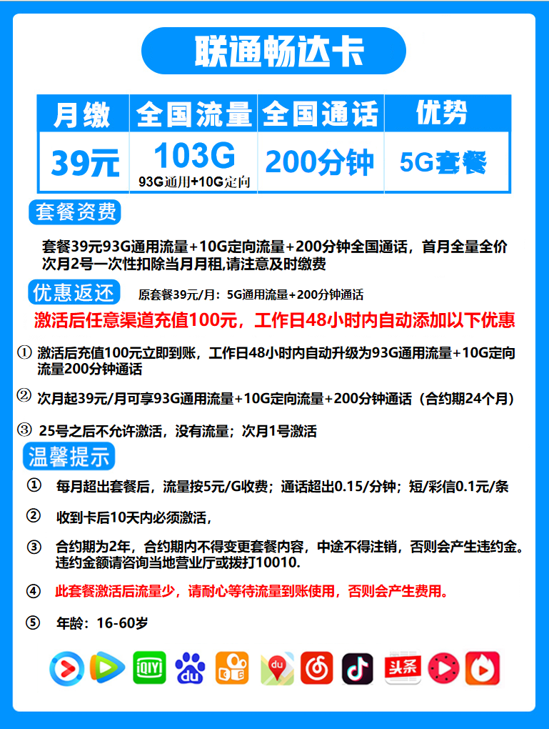 联通畅卡套餐系列（59元畅然卡、49元畅快卡、39元畅达卡）-3