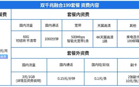 电信168宽带套餐：1000Mbps+140GB+800分钟，性价比之选