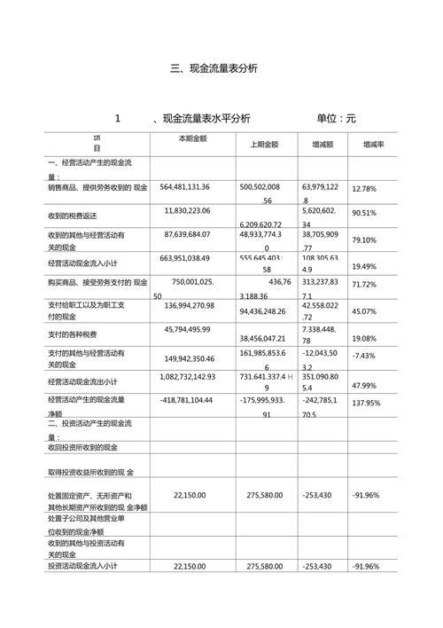 对现金流量表的分析